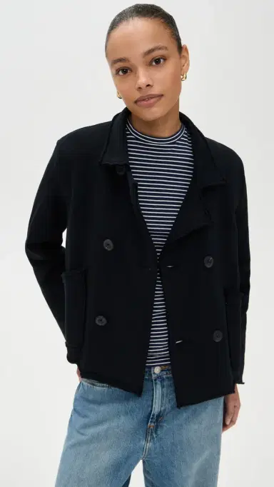 Frank & Eileen Mini Belfast Crop Peacoat British Royal Navy | Thumbnail 2 Frank & Eileen Mini Belfast Crop Peacoat British Royal Navy | Thumbnail 2