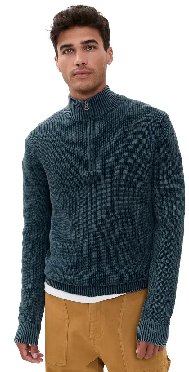 Sunwashed Quarter Zip Sweater Blue Nights