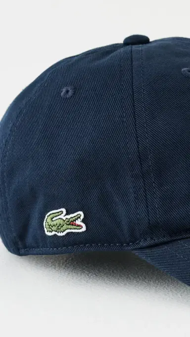 Lacoste Cotton Twill Side Logo Cap Navy Blue One Size | Thumbnail 4