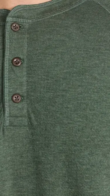 Faherty Cloud Long Sleeve Henley Deep Fern Heather | Thumbnail 6 Faherty Cloud Long Sleeve Henley Deep Fern Heather | Thumbnail 6