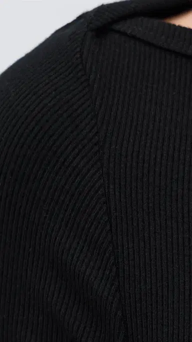 Éterne Long Sleeve Boat Neck Mini Dress Black | Thumbnail 6 Éterne Long Sleeve Boat Neck Mini Dress Black | Thumbnail 6