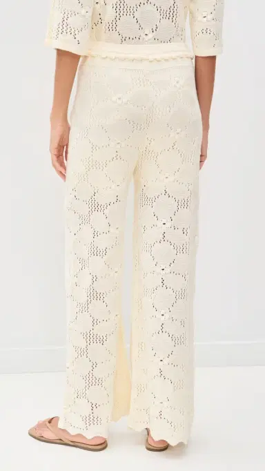 Dress To Floral Crochet Pants Beige Shell M | Thumbnail 3
