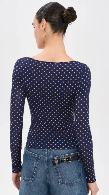 MIAOU Amelia Top Blue Polka Dots M | Thumbnail 3