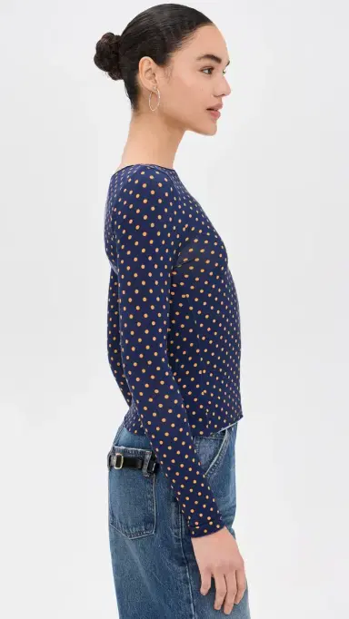 MIAOU Amelia Top Blue Polka Dots M | Thumbnail 4