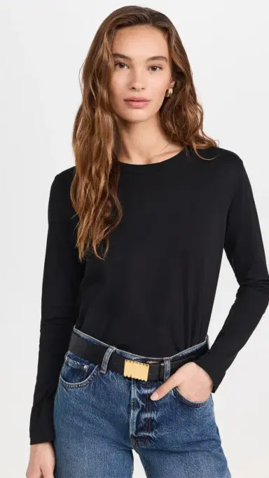 Sold Out NYC The Long Sleeve Perfect Tee in Black Black M | Thumbnail 2
