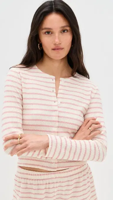 LE BOP Eloise Cardigan Pink/White XXS | Thumbnail 2