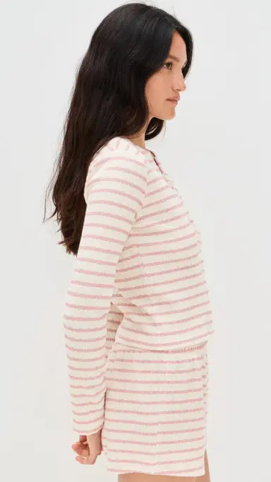 LE BOP Eloise Cardigan Pink/White XXS | Thumbnail 4