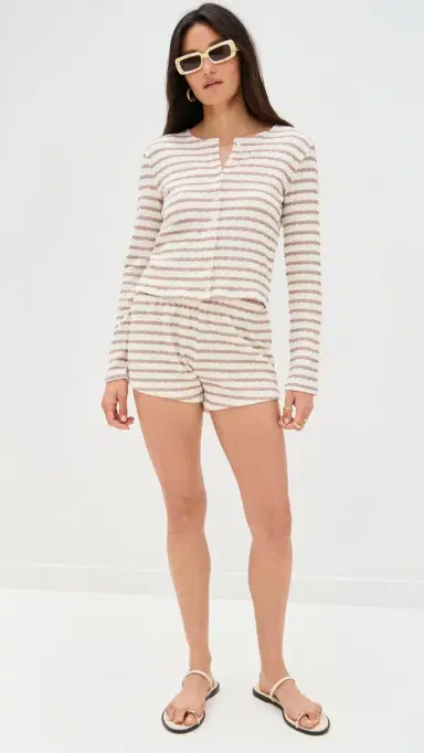 LE BOP Eloise Cardigan Taupe/White | Thumbnail 5