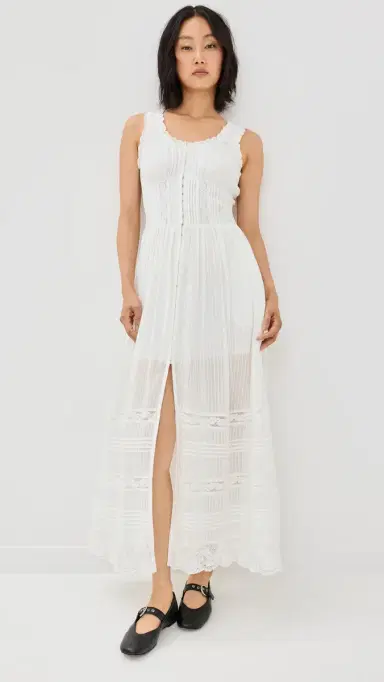 LoveShackFancy Santelle Dress True White | Thumbnail 2
