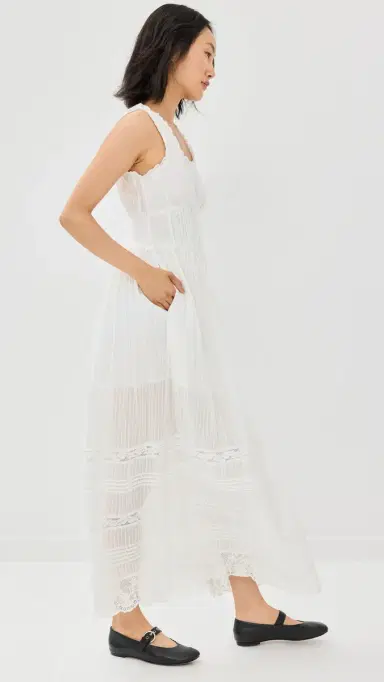 LoveShackFancy Santelle Dress True White | Thumbnail 4