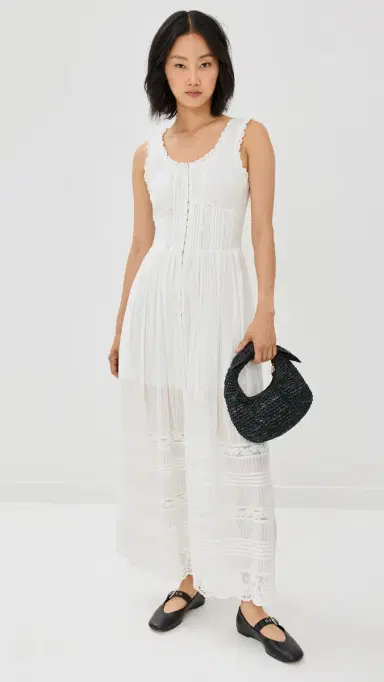 LoveShackFancy Santelle Dress True White | Thumbnail 5