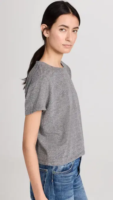 perfectwhitetee Harley Cotton Boxy Crew Tee Heather Grey | Thumbnail 4 perfectwhitetee Harley Cotton Boxy Crew Tee Heather Grey | Thumbnail 4