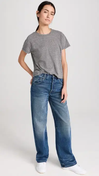 perfectwhitetee Harley Cotton Boxy Crew Tee Heather Grey | Thumbnail 5 perfectwhitetee Harley Cotton Boxy Crew Tee Heather Grey | Thumbnail 5