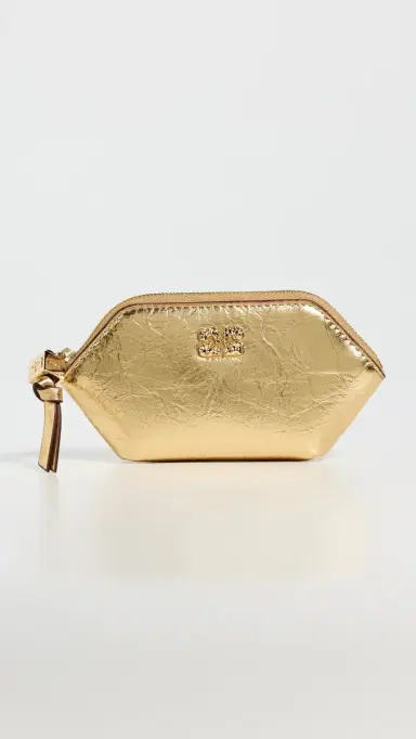 GANNI Bou Crushed Coin Purse Gold One Size | Thumbnail 2 GANNI Bou Crushed Coin Purse Gold One Size | Thumbnail 2