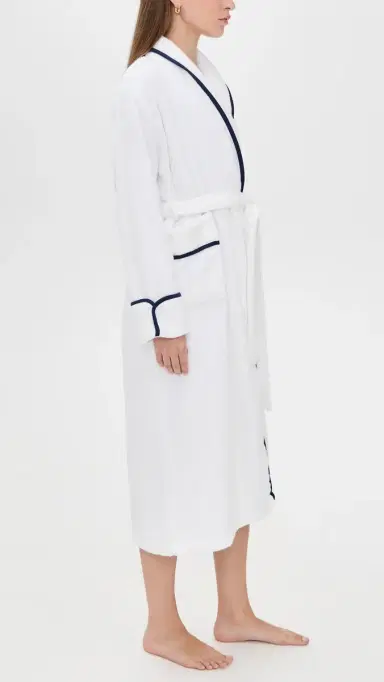 Hill House Home The Hotel Robe White/Navy S/M | Thumbnail 4 Hill House Home The Hotel Robe White/Navy S/M | Thumbnail 4