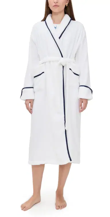 Hill House Home The Hotel Robe White/Navy S/M | Thumbnail 1 Hill House Home The Hotel Robe White/Navy S/M | Thumbnail 1