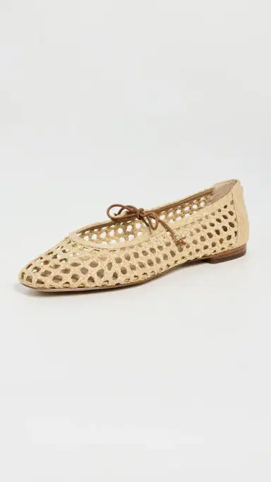 Sam Edelman Marcie Woven Mary Jane Flats Bleached Beechwood/Saddle 6 | Thumbnail 2
