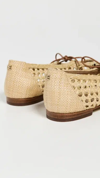 Sam Edelman Marcie Woven Mary Jane Flats Bleached Beechwood/Saddle 6 | Thumbnail 4