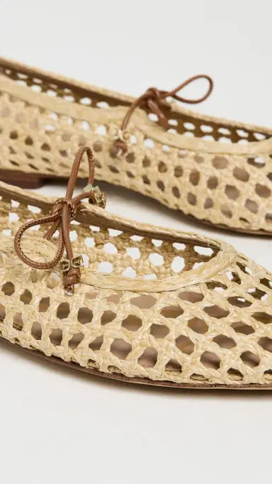 Sam Edelman Marcie Woven Mary Jane Flats Bleached Beechwood/Saddle 6 | Thumbnail 6