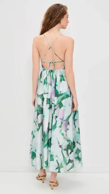 Bardot Arletha Halter Maxi Dress Green Flo | Thumbnail 3