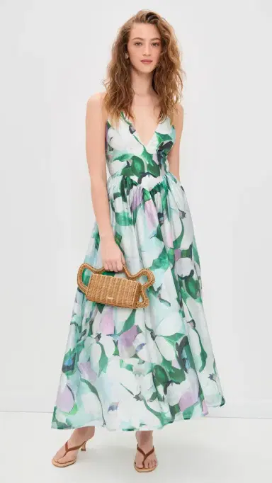Bardot Arletha Halter Maxi Dress Green Flo | Thumbnail 5