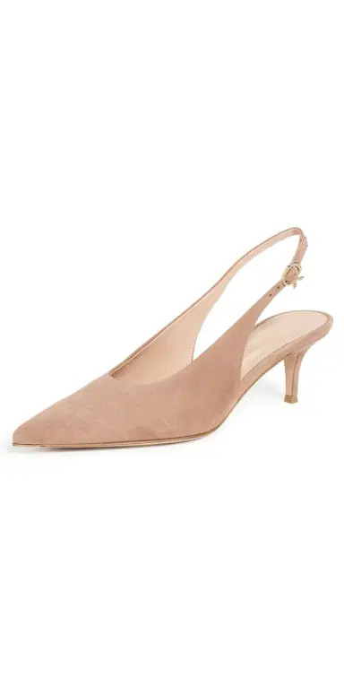 Gianvito Rossi Robbie Sling Camoscio 55mm Praline | Thumbnail 1 Gianvito Rossi Robbie Sling Camoscio 55mm Praline | Thumbnail 1