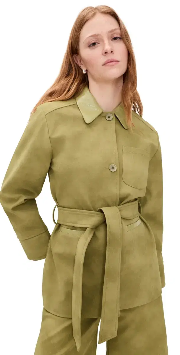 BAUM UND PFERDGARTEN Brodie Faux Leather Jacket Green Moss