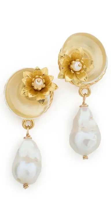 Brinker + Eliza Coconut Drift Earrings Pearl/Shell One Size | Thumbnail 1 Brinker + Eliza Coconut Drift Earrings Pearl/Shell One Size | Thumbnail 1