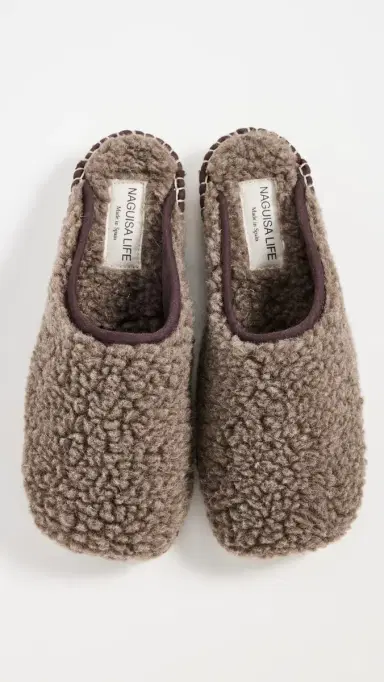 Naguisa Namo Teddy Slides Taupe 37 | Thumbnail 5