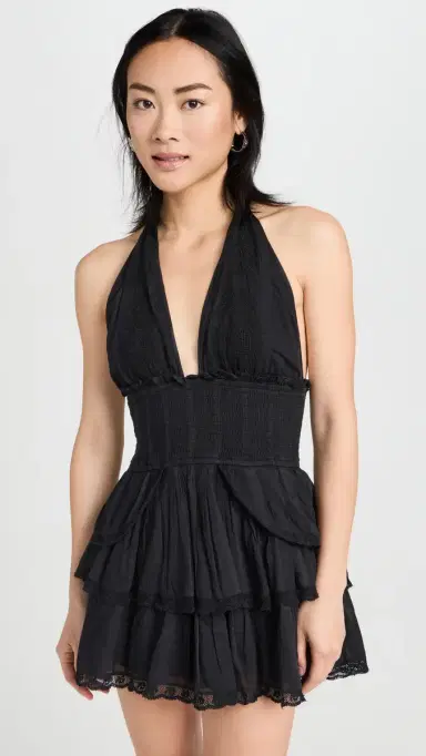 LoveShackFancy Deanna Halter Dress Black | Thumbnail 2 LoveShackFancy Deanna Halter Dress Black | Thumbnail 2