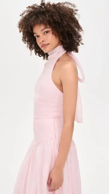 Bardot Harlow Ramie Halter Top Bliss Pink 8 | Thumbnail 4