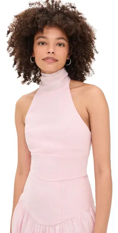 Bardot Harlow Ramie Halter Top Bliss Pink 8 | Thumbnail 1