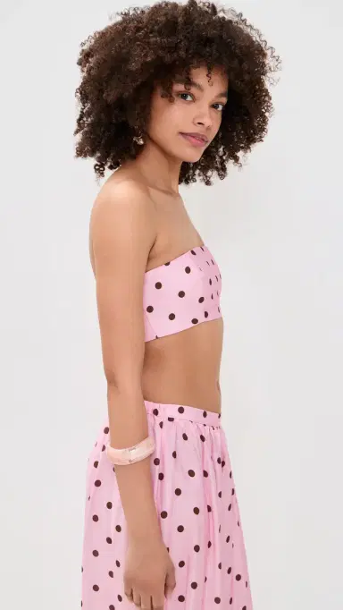 SEVEN WONDERS Klea Strapless Top Musk/Choc Polka | Thumbnail 4 SEVEN WONDERS Klea Strapless Top Musk/Choc Polka | Thumbnail 4