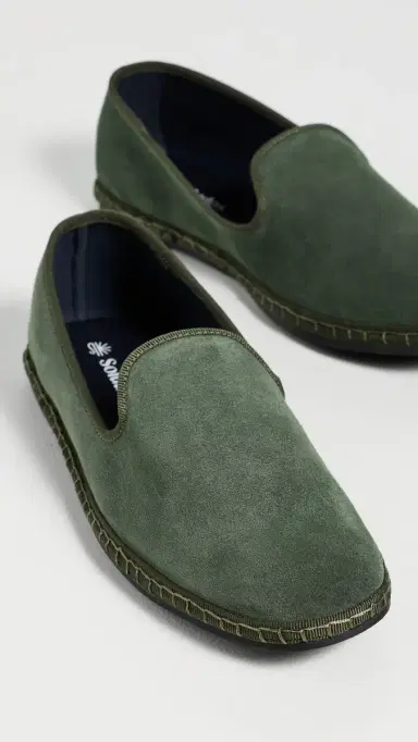 Soludos The All-Weather Suede Loafers Bottle Green | Thumbnail 4