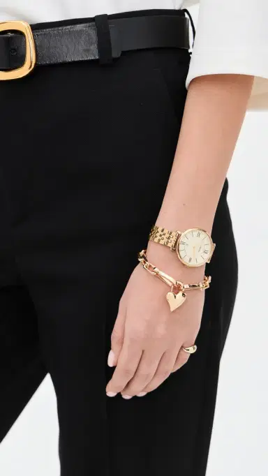 Jenny Bird Padlock Heart Chain Bracelet High Polish Gold One Size | Thumbnail 3