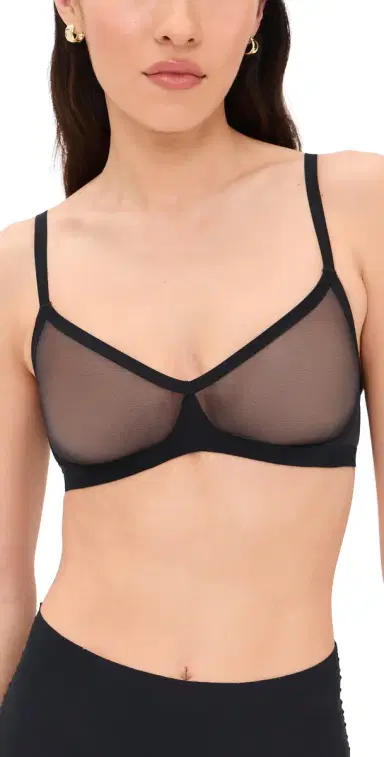 Commando Chic Mesh Bralette Black S | Thumbnail 1