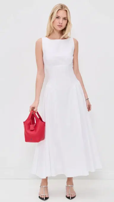 Staud Gwen Midi Dress White 6 | Thumbnail 5 Staud Gwen Midi Dress White 6 | Thumbnail 5