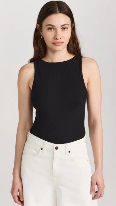 Ambitionist High Neck Tank Thong Bodysuit Black | Thumbnail 2