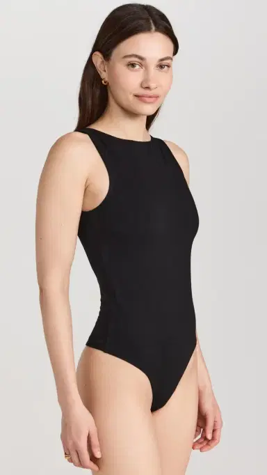 Ambitionist High Neck Tank Thong Bodysuit Black | Thumbnail 4