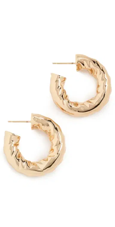 Jennifer Fisher Maeve Huggie Hoop Earrings Yellow Gold One Size | Thumbnail 1