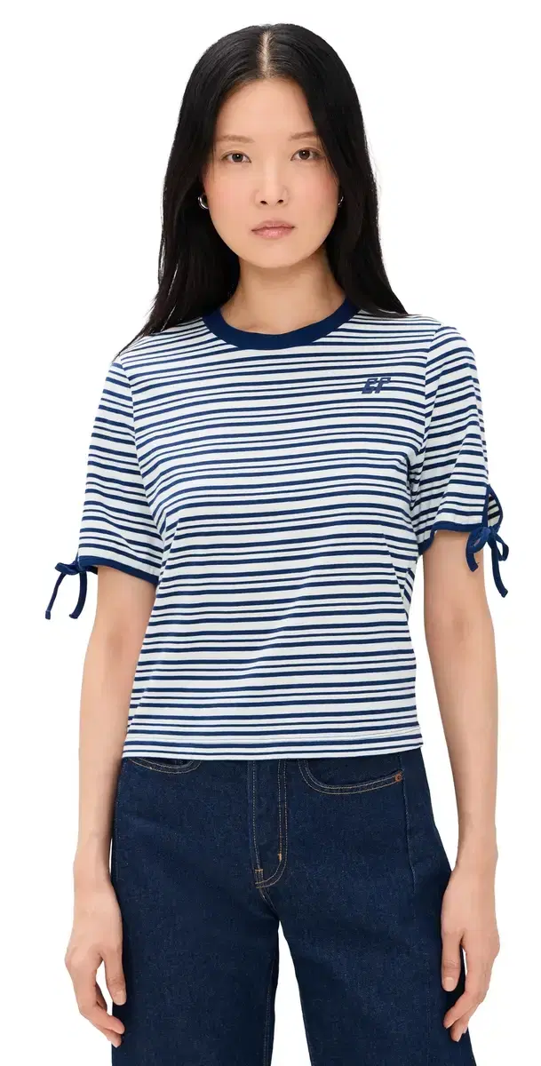 Janet Striped Tee Derby Blue Stripe