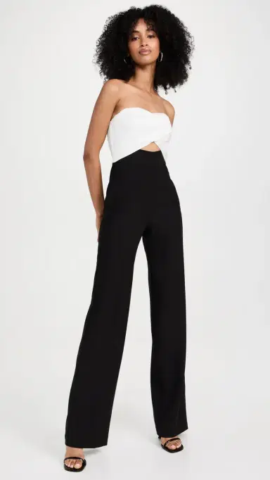 BLACK HALO Jada Jumpsuit Black/Pearl 2 | Thumbnail 2