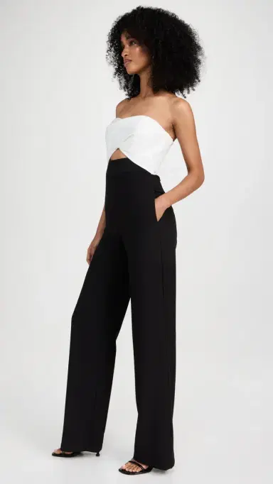 BLACK HALO Jada Jumpsuit Black/Pearl 2 | Thumbnail 4