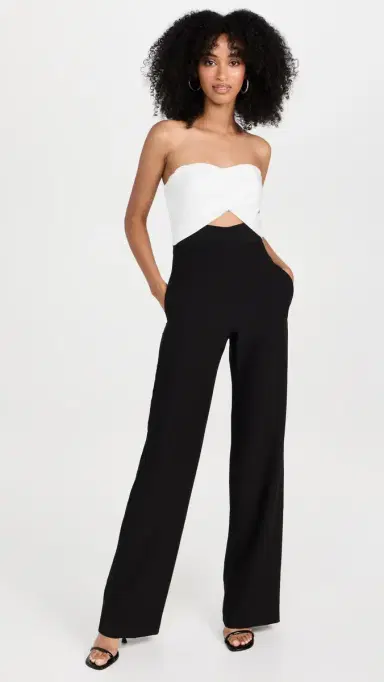 BLACK HALO Jada Jumpsuit Black/Pearl 2 | Thumbnail 5