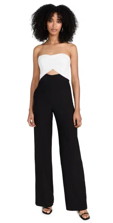 BLACK HALO Jada Jumpsuit Black/Pearl 2 | Thumbnail 1