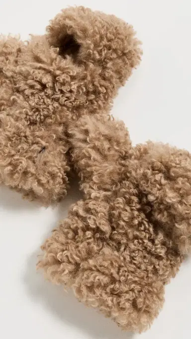 Apparis Coco Bouclette Gloves Camel One Size | Thumbnail 4