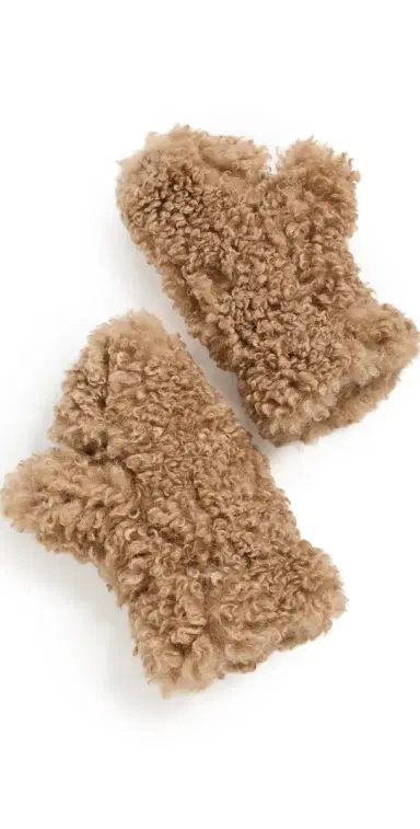 Apparis Coco Bouclette Gloves Camel One Size | Thumbnail 1