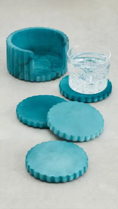 Kassatex Shopbop x Coasters Set of 4 Azure One Size | Thumbnail 3