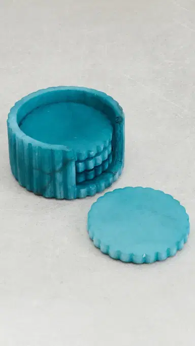 Kassatex Shopbop x Coasters Set of 4 Azure One Size | Thumbnail 4