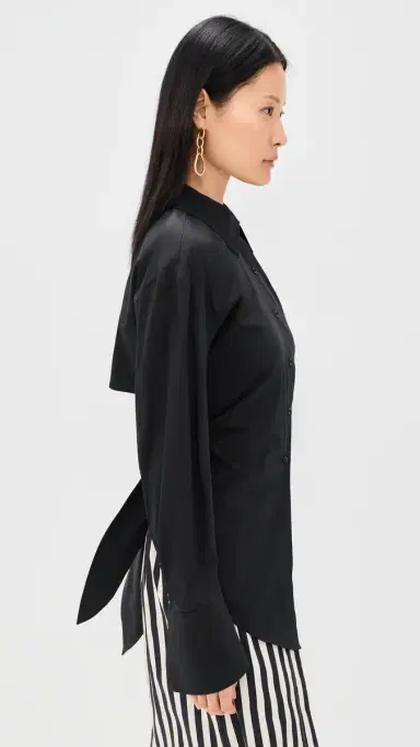 SIMONMILLER Loch Poplin Button Up Black | Thumbnail 5 SIMONMILLER Loch Poplin Button Up Black | Thumbnail 5